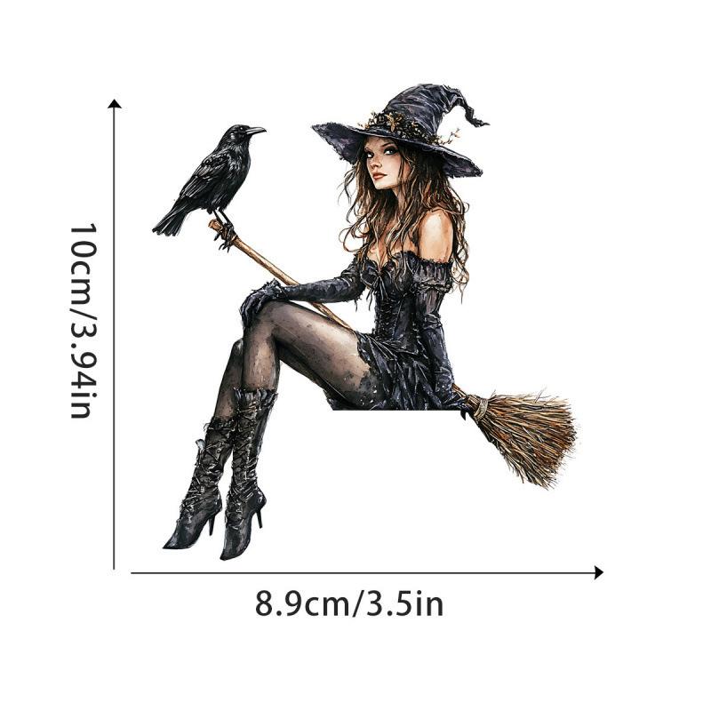 Witch Ghost Black Cat Switch Sticker, Supermarket Bedroom Festive Atmosphere Socket Decoration Waterproof PVC Sticker