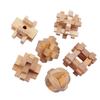 Mini Beechwood Kongming Lock & Luban Nine Ring Puzzle Set - Educational Brain Teaser for Kids & Students