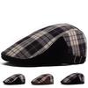 Plaid Corduroy Retro Forward Hat Men's Casual Beret Women British Painter Cap Autumn and Winter