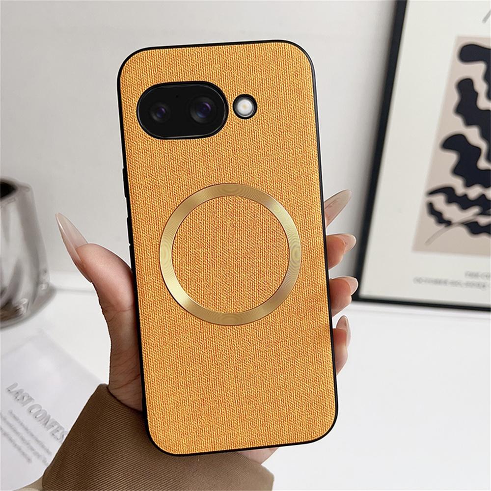 

For Google Pixel 9a Case Drop-Proof TPU+Cloth Back Phone Cover Compatible with MagSafe Dark Green