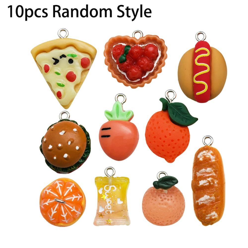 

10pcs Simulated food Food Resin Charms Assorted Colors Jewelry Findings Jewelry Making Supplies