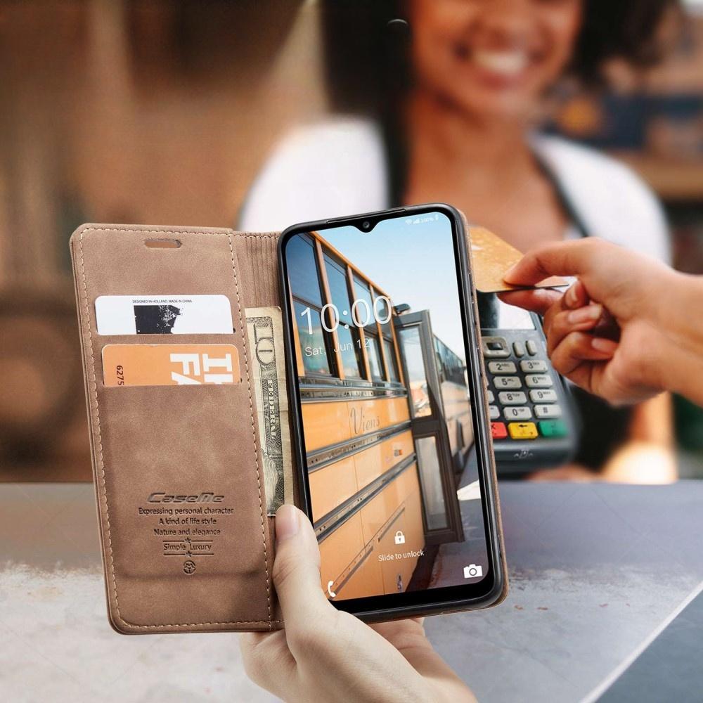 CASEME Case for Samsung Galaxy M33 5G, Leather Wallet Case, Brown