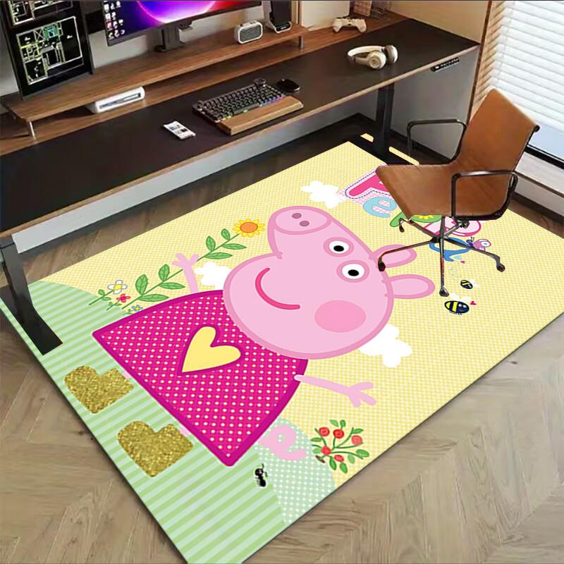 1pc Peppa Pig Family Adventure Carpet for Playroom Bedroom Living Room Sofa Home Decor,kids Game Area Rug Non-slip Floor Mat Y723132