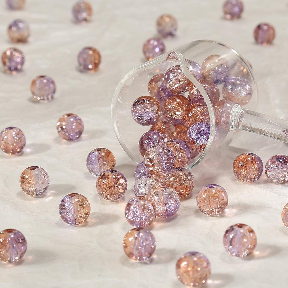 

10mm glass ice cracked flower beads, handmade DIY bracelet bead jewelry material, diverse and fresh colors 50 , 200 , 400 pieces 50 pieces