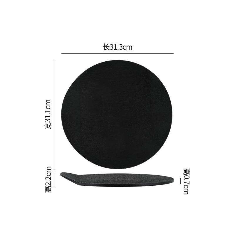 

Однотонна керамічна керамічна плита зі скошеним краєм, однотонна тарілка, стейк, десерт, суші, молекулярна кухня, креативний посуд.