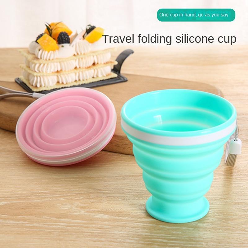 Outdoor Sports Silicone Cup for Water Business Trip Portable 200ml Foldable Cup Travel Multifunctional Retractable Mouthwash Cup