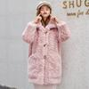 Brushed, Faux Rabbit Fur Fur Coat Faux Fur Medium Length, Occupying A Loose Winter Women's Coat with Cowhorn Buckle Coat