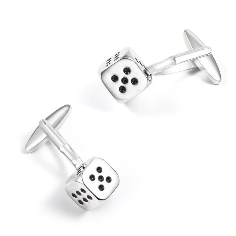 High End Electroplated Dice Metal Cufflinks Men s French