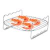 7Inch Air Fryer Rack Set Versatile Grilling Rack Double Layer Rack with Skewers Steaming Drain Oil Holder for Kitchen