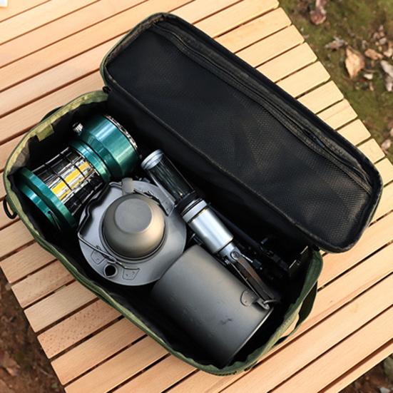 Camping Travel Cookware Organizer Bag Large Capacity Zipper Closure Waterproof Cooking Utensils Storage Pouch