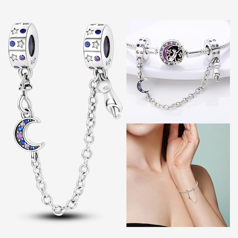 New In Star Moon Sun Series Charm Beads Fit Pandach Original Bracelet Women Copper Pendant Bead Jewelry Gift