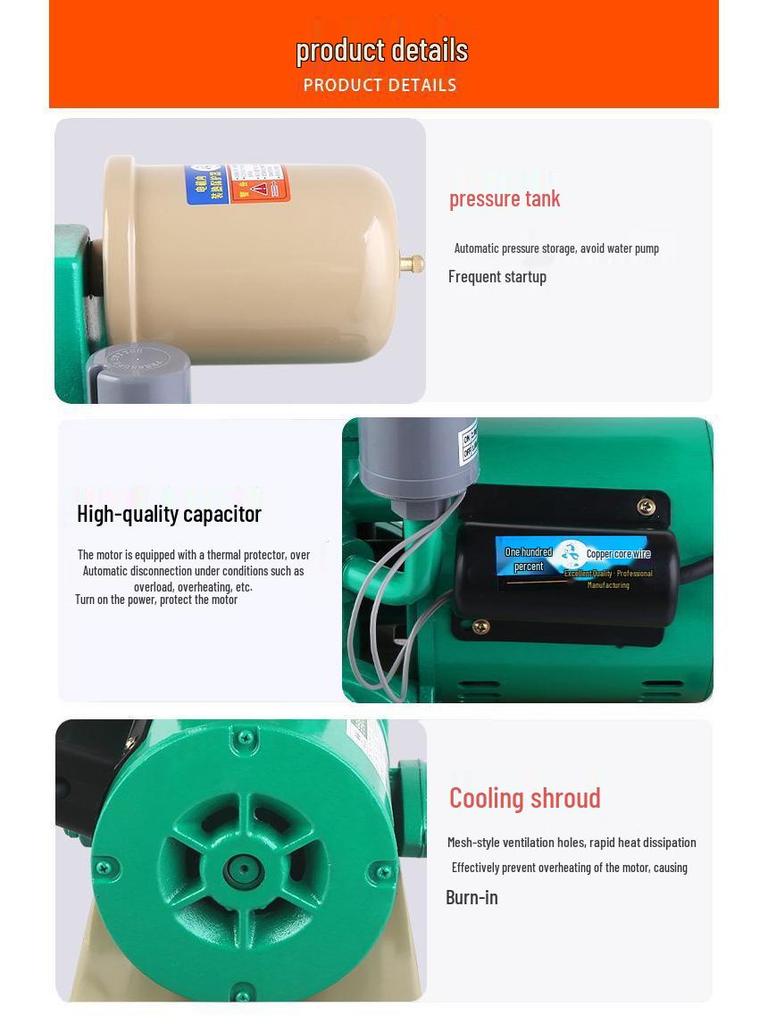 Fully Automatic Silent Booster Pump for Household Cold & Hot Water