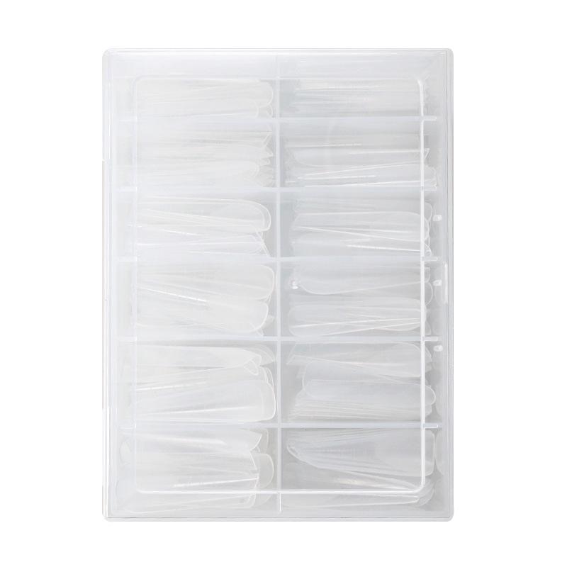 120-Piece Box of Crystal Extension Nail Mold Tips with Scale for Gel Nail Extensions, Model 26#