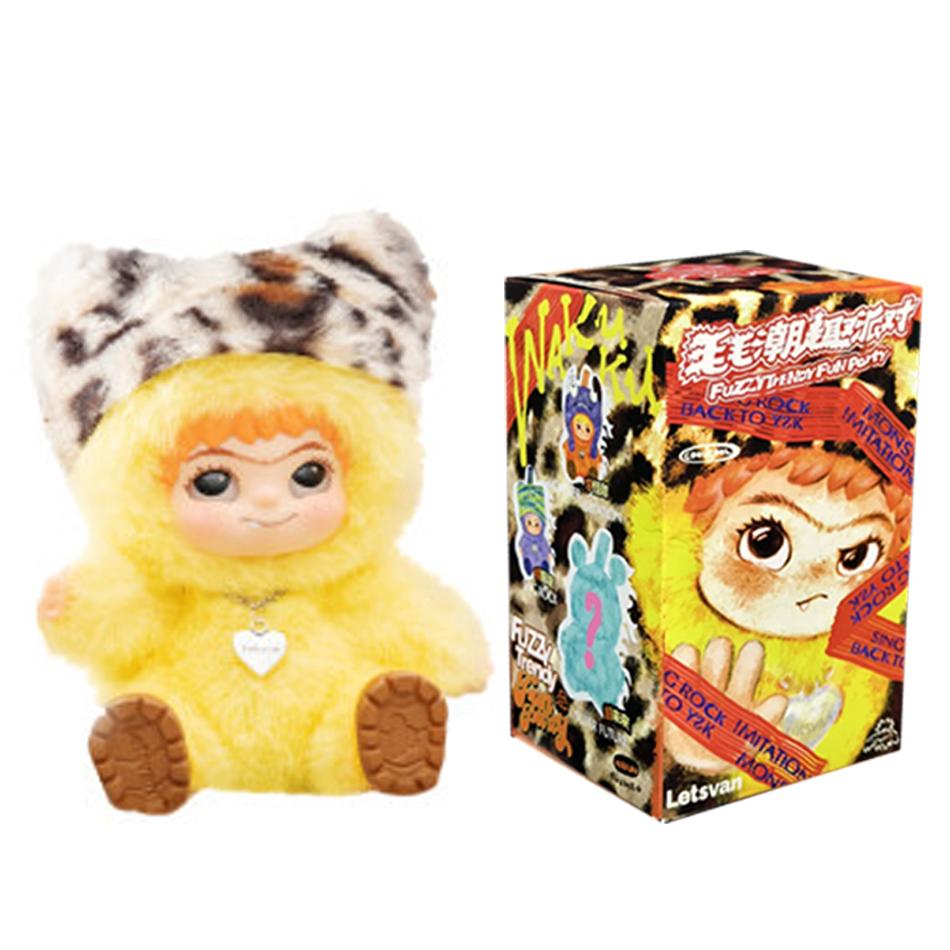 Wakuku Fuzzy In Fashion Fun Party with Box Cute Wakuku Figure Action Box Mystery Cute Doll Bag Pendant Doll Surprise Gift Toy