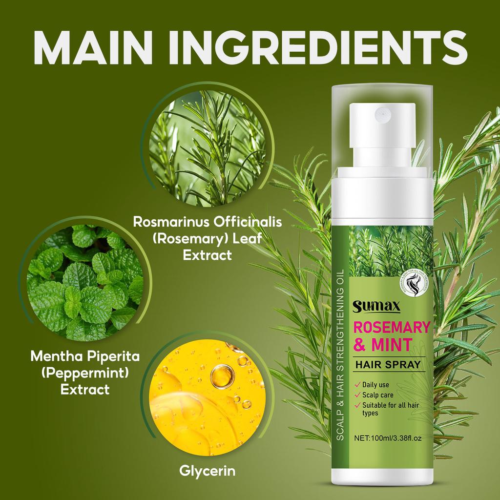 Rosemary Mint Hair Care Spray Moisturizes Anti-frizz Soft Hair