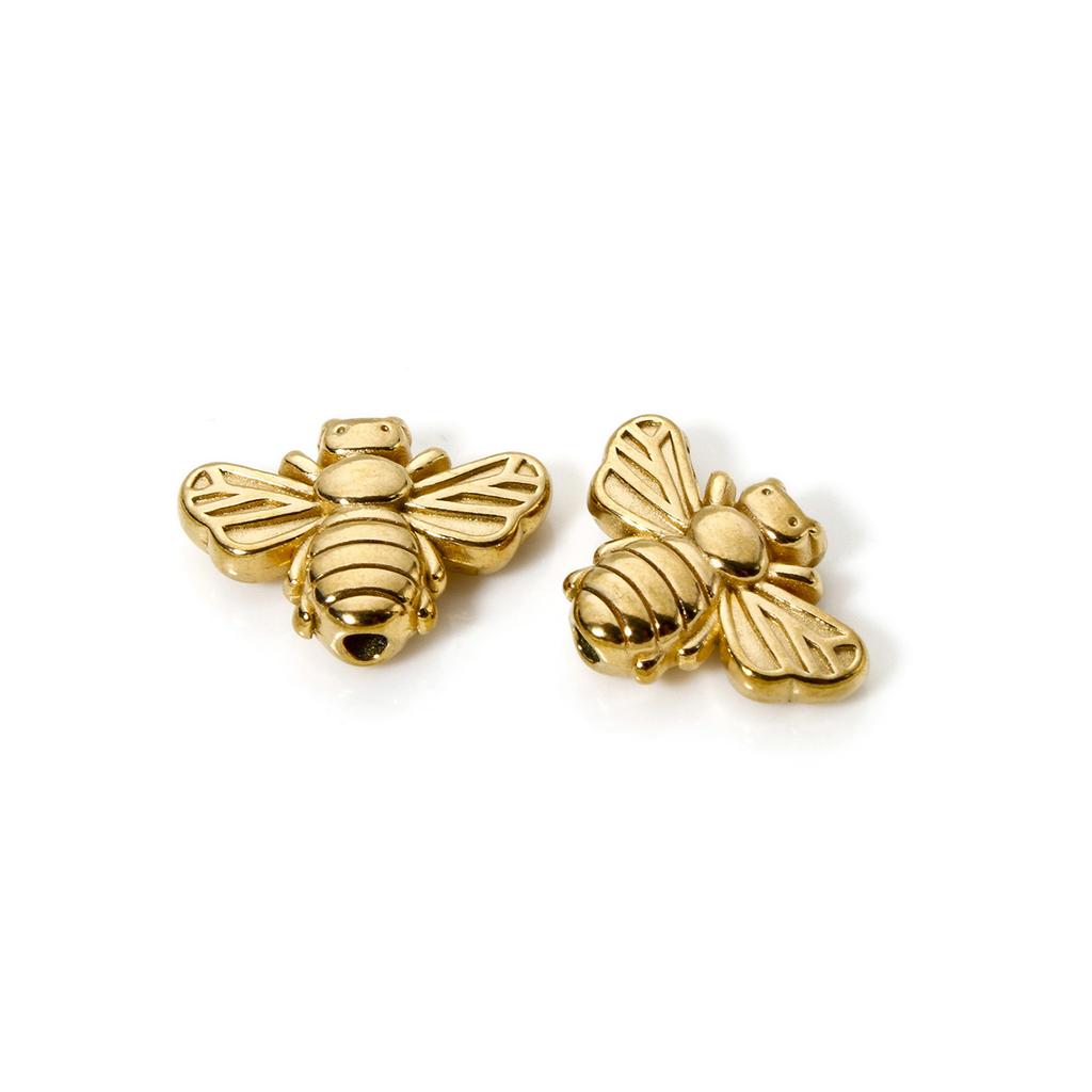 5pcs Butterfly 304 Stainless Steel Insect Beads 18k Gold Plated Delicate Beads Bracelet Necklace Findings For Diy Jewelry Making