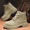 Martin boots men's winter black British style high-top knight boots men's outdoor middle-help combat training tooling leather boots