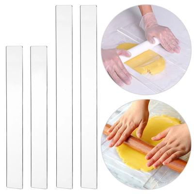 2 Stück Acryl Nudelholz Abstandshalter Teigdickenführungen Messstreifen Pasta Zubehör