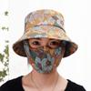 Sunscreen sun hat, mask integrated face cover, dust-proof ultraviolet light outdoor tea picking sun hat, small fragrance and versatile