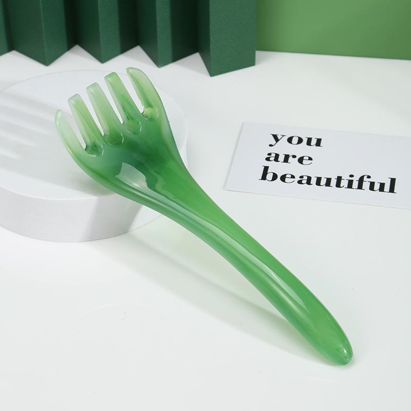 Amber Five-Claw Massager: Full-Body Meridian Massage & Scalp Scraping Comb for Relaxation