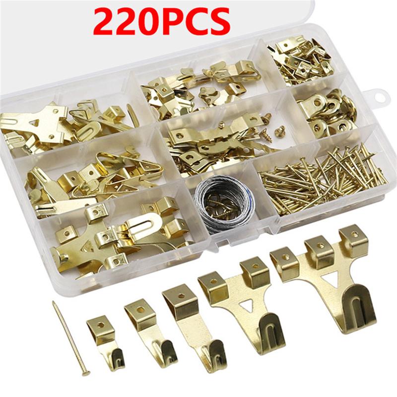 220pcs Picture Hanging Kit Oil Painting Photo Frame Hangers Traceless