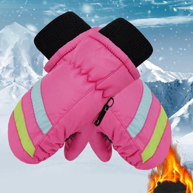 2-5 let Nepromokavé dětské lyžařské rukavice Zimní cyklistické rukavice Protiskluzové rukavice Teplé silné fleecové rukavice na snowboarding