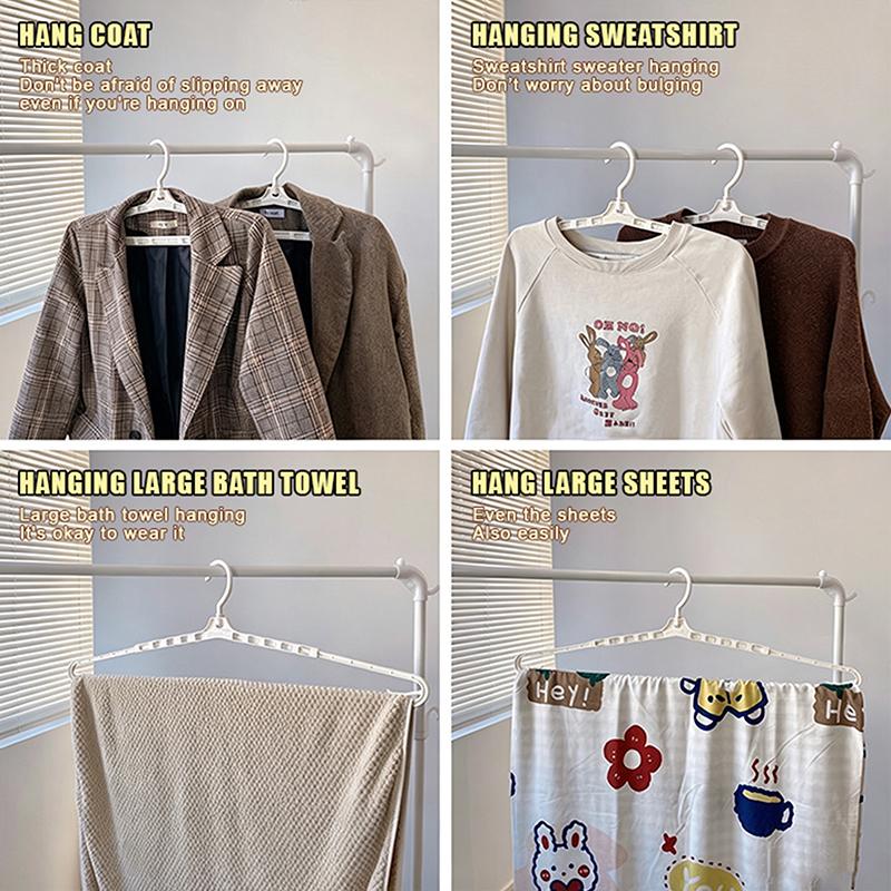 Plastic Clothes Hangers Non Slip Durable 1/5Pcs Smooth Surface for Home Closet Adult Kids Clothes