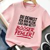 Girls German Slogan Print Crewneck Short Sleeve Tee