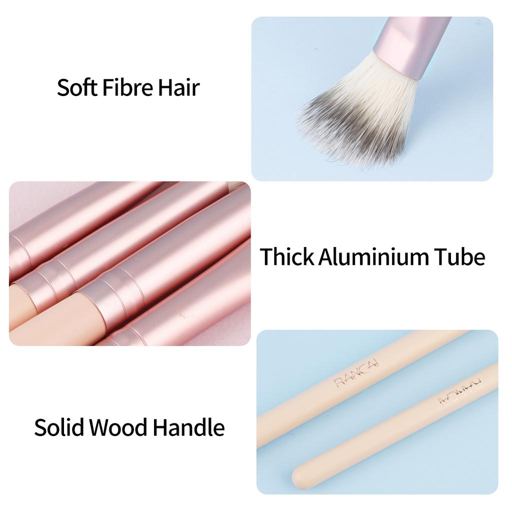 7pcs Eyeshadow Brush Eye Blender Brush Kit, Wooden Handle Vegan Makeup Tool, Flawlessly Applies Eyeshadow & Sets Concealer