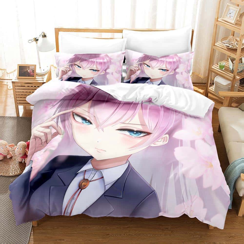 New Shikimori's Not Just a Cutie Bedding Set Cartoon Anime Three-piece Set Adult Kid Bedroom Duvet Cover Sets 3D Kawaii Girls