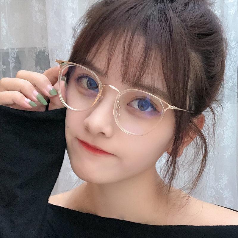 New Cat Ear Myopia Glasses Cute Joker Anti-Blu-ray Flat Mirror Can Be Equipped with Retro Tide Glasses Frame.