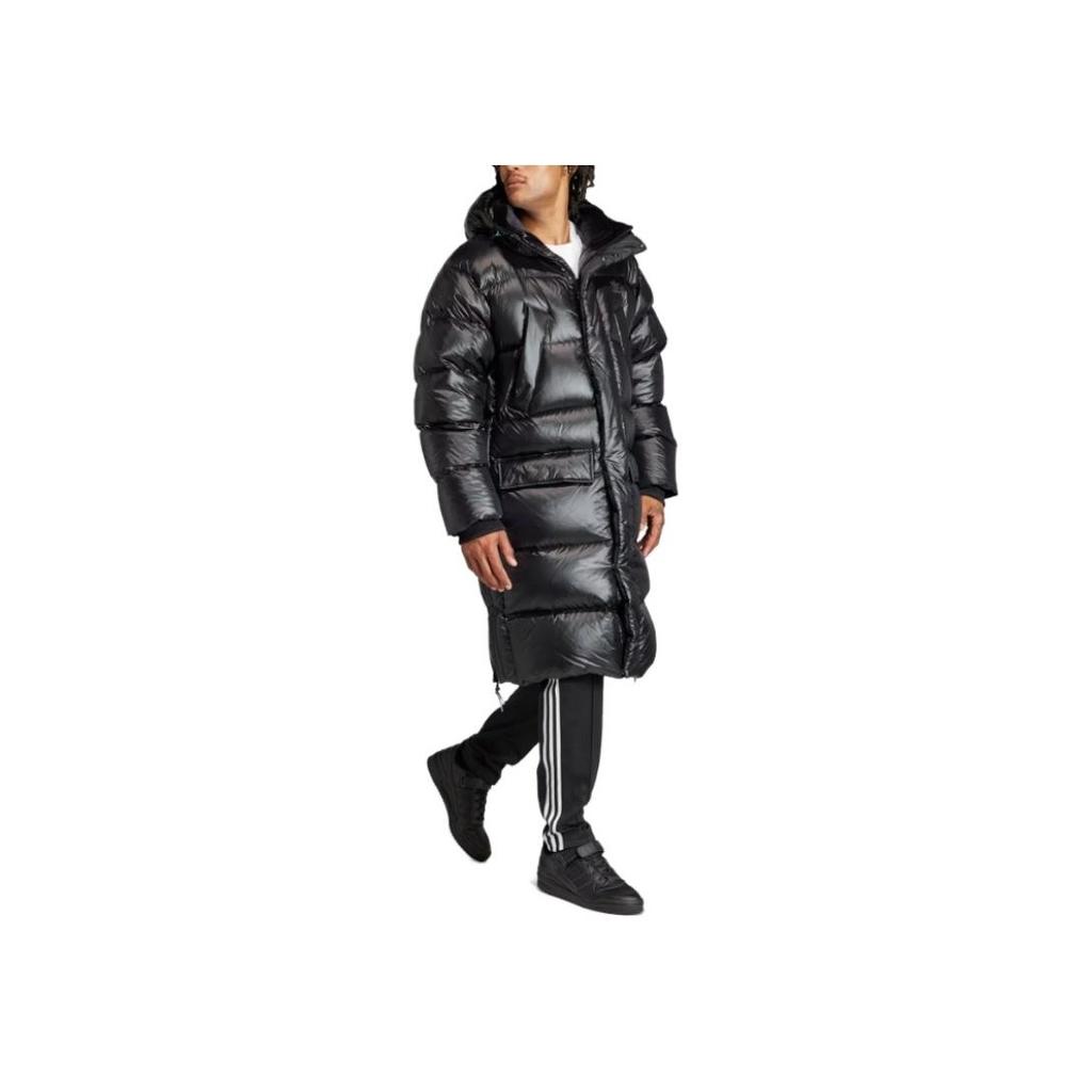 adidas Padded Hooded Mid-Length Jacket Men Outerwear Black IR7135