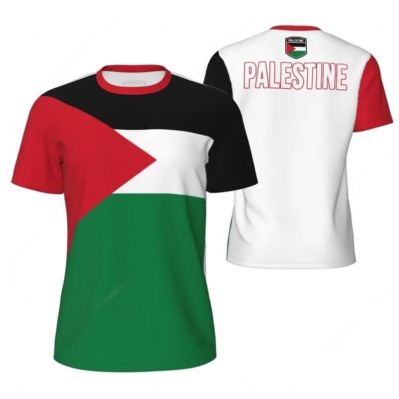 

Модні футболки з прапором Палестини для чоловіків Літній тренд Національна емблема 3D-друк Спортивні футболки Повсякденні оверсайз дитячі топи M
