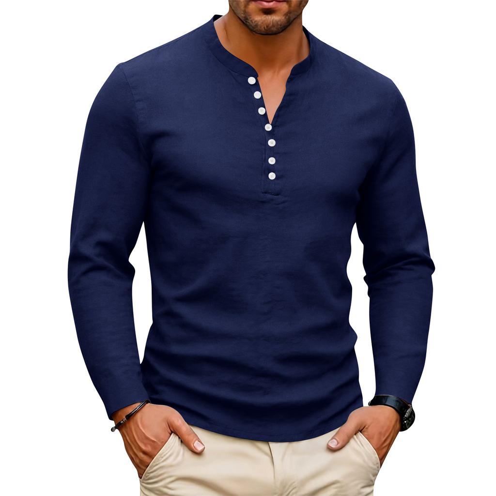 Men's Long Sleeve Button Down Shirt Slim Fit Casual Outdoor Sports Top