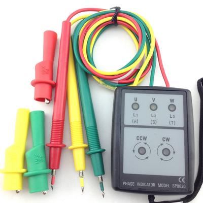 Three-phase Phase Tester with LED, Buzzer, and Case. Suitable for Use with Transformers, Inverters, Circuit Breakers, Outlets, Cords, Extension Cords,