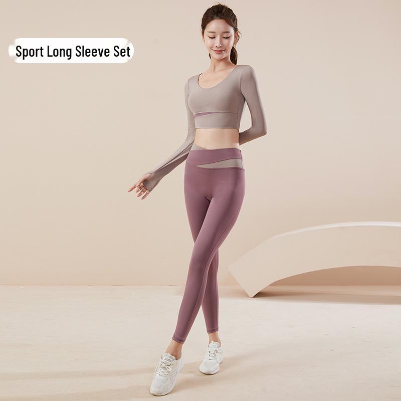 Colorblock Seamless Quick-Dry Yoga Set: Breathable Nude Feel Sportswear for Women