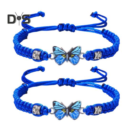 1/2/5/10Pcs Blue Friendship Bracelet Women Adjustable Woven Rope Knot Protection Lucky Friendship Bracelet