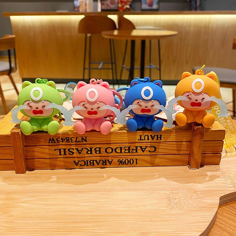 Adorable Cartoon Silicone Keychain Cute Tearful Doll Keyring For Bags And Gifts