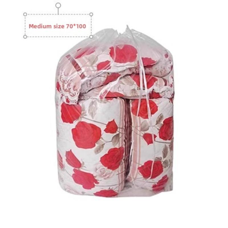 Aufbewahrungsbeutel für Kleidung, Staubdichte durchsichtige Beutel in großer Größe, Haushalts-Umzugsbeutel mit großer Kapazität für Baumwollbettdecken
