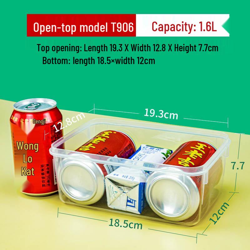 1.6L Microwaveable & Freezer-Safe Lidless Plastic Fruit Storage Box - Fresh-Keeping Rectangular PP Container for Refrigerator