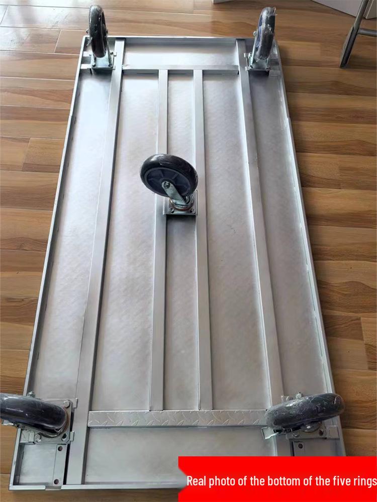 Heavy Duty Flatbed Handcart with Thickened Steel Plate for Cargo Moving and Warehouse Use