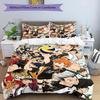 3pcs Duvet Cover Set (1*Duvet Cover + 2*Pillowcase, Without Core), Haikyu Print Bedding Set, Bedroom Decor, All‑Season, Birthday Gift