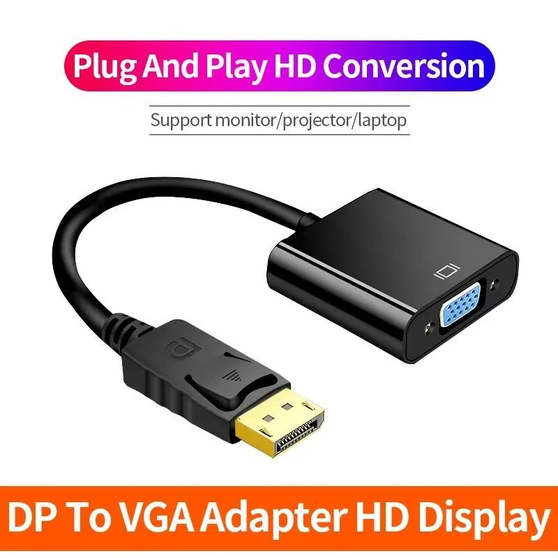 DisplayPort DP til VGA Adapter 1080P Kabel Hann til Hunn Konverter Display Port for PC Datamaskin Bærbar PC HDTV Skjerm Projektor