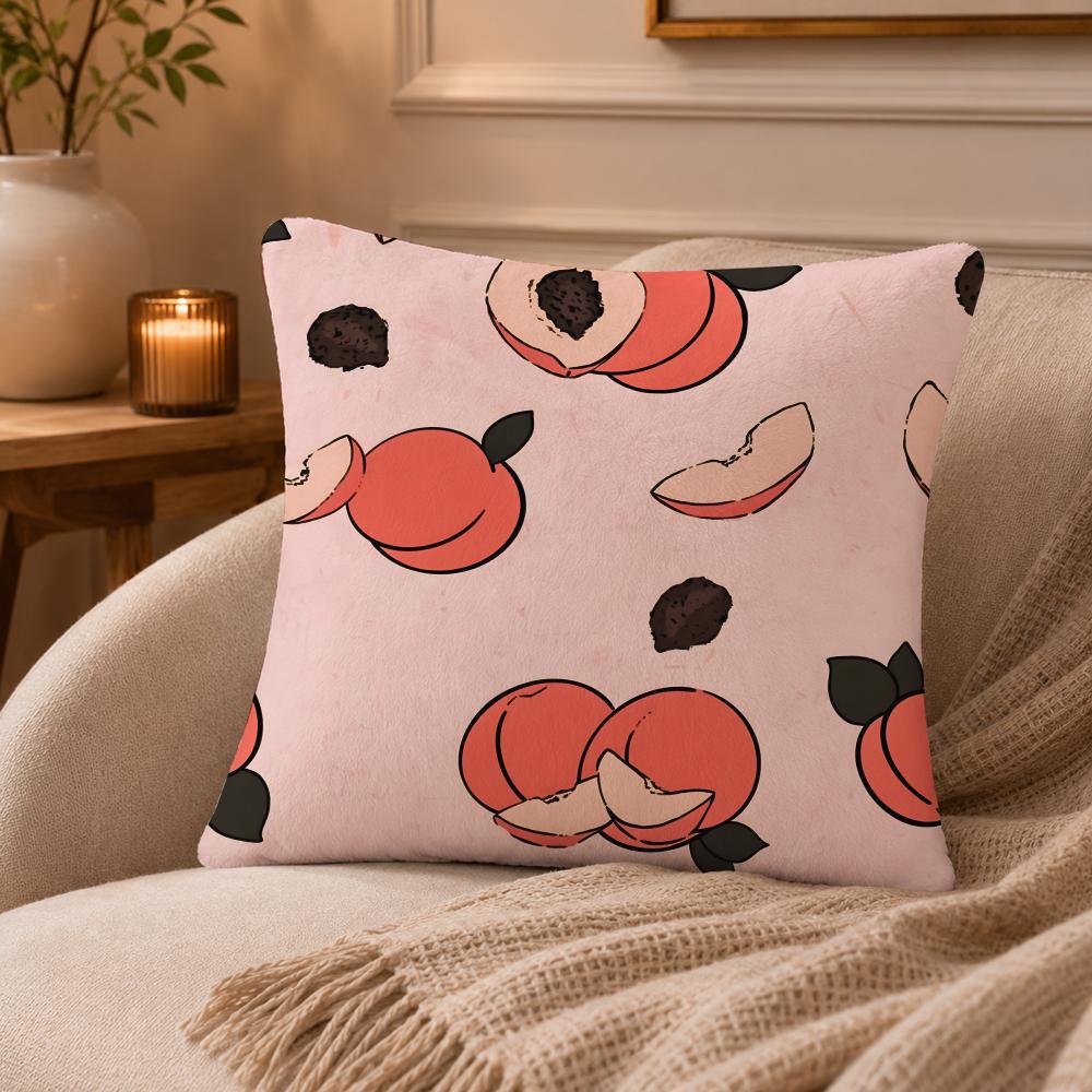 Peach Cushion Cover Anti-dustmite Pillowcase Invisible zipper silky short plush Sofa cushion cover