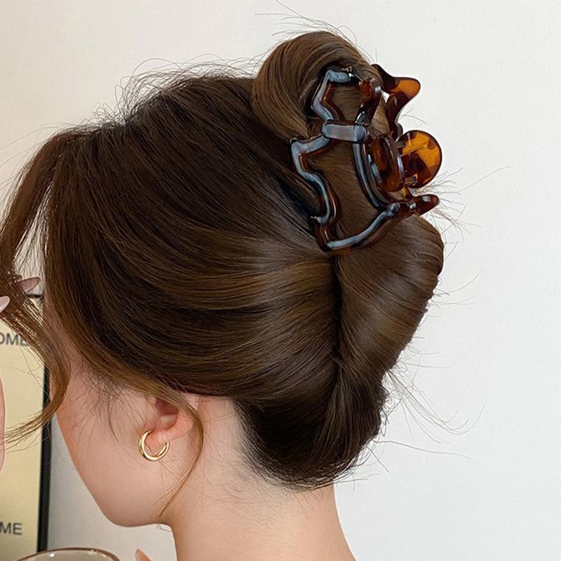 New French Resin Dog Hair Claws for Women Cute High Ponytail Back of Head Hairpin High-End High Volume of Hair Accessories Gift