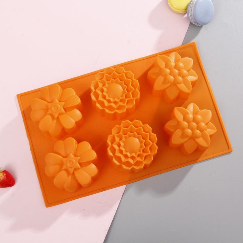 DIY Chocolate Jelly Pudding Cake Mould with 6 Silicone Ice Cream Decoration Ice Tray Mould