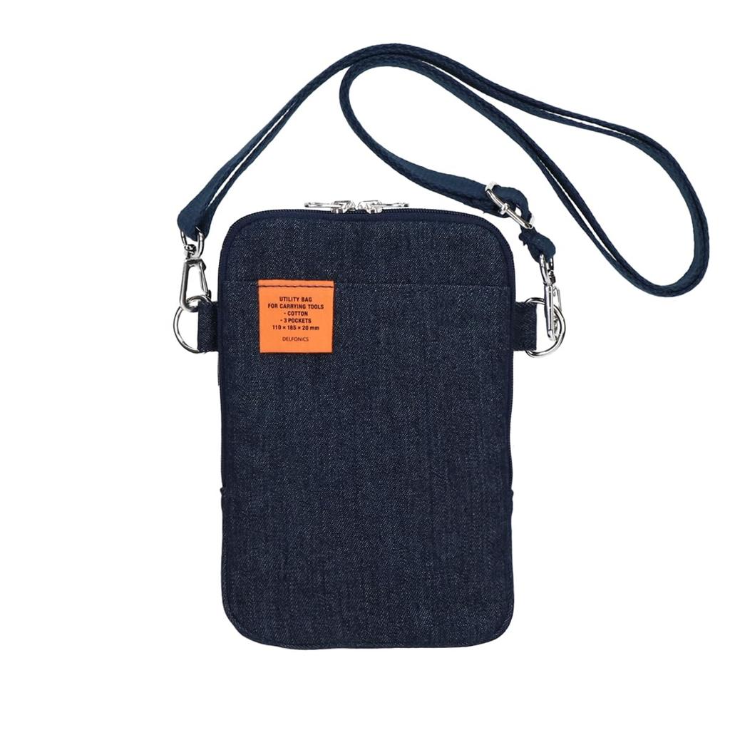 Delfonics Inner Carrying Smartphone Bag, Denim Shoulder Bag (Dark Blue)