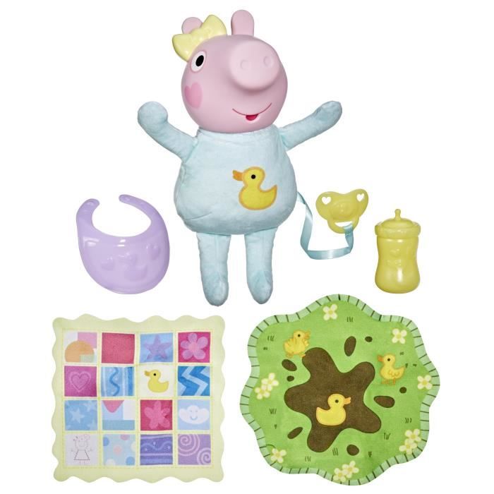 Peppa Pig Gros câlins Evie, poupée interactive avec accessoires, dès 3 ans