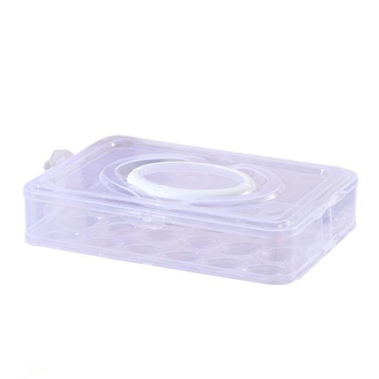 Egg Storage Box Transparent 24 Grids Large Capacity Dustproof with Lid And Handle Stackable Kitchen Fridge Egg Tray Egg Storage Container Egg Holder