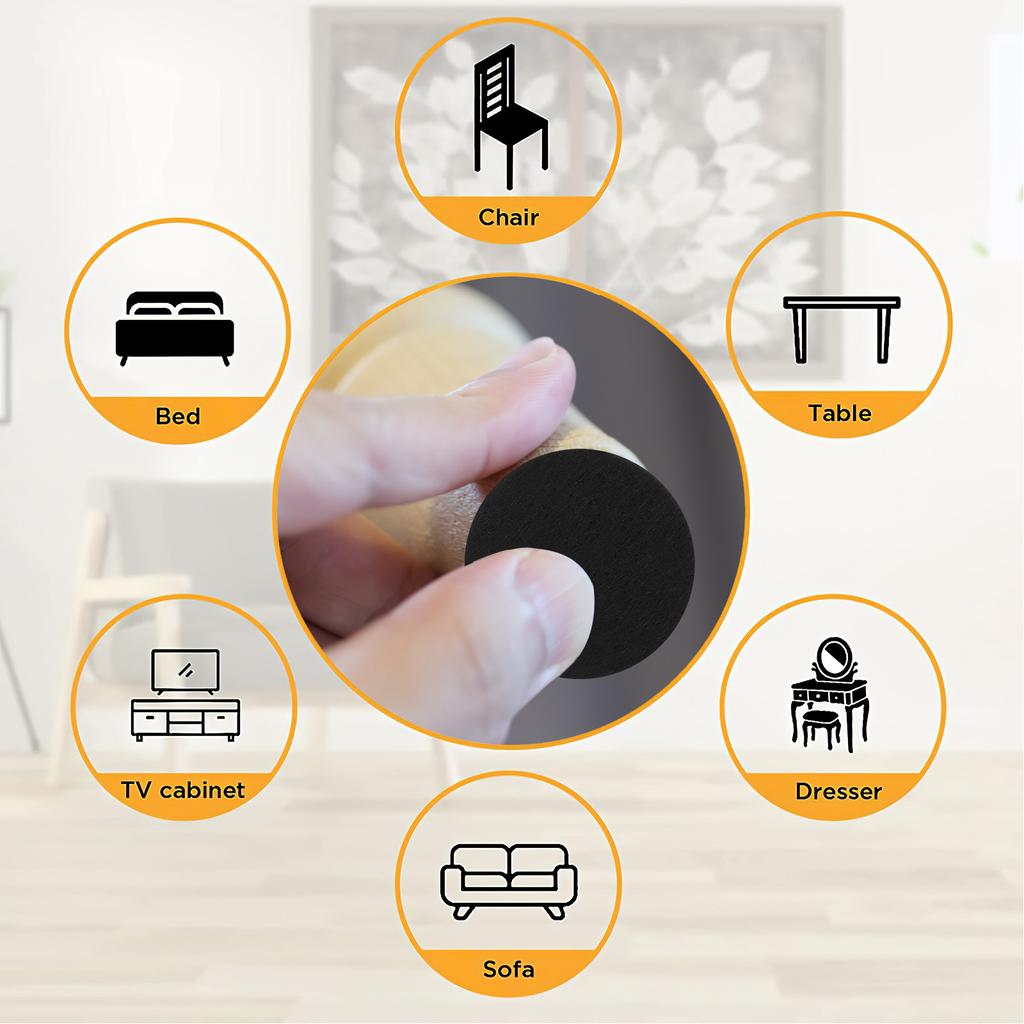 50Pcs Furniture Pads Non Slip Felt Chair Leg Protectors Hardwood Floor Protectors Adhesive Felt Floor Pads for Chairs
